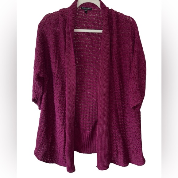 Eileen Fisher Sweaters - Eileen Fisher Open Front Cotton Cardigan 1X Raspberry Quiet Luxury
